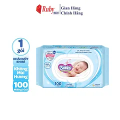 Khăn Giấy Ướt Trẻ Em Bobby Care Nano Bạc Kháng Khuẩn Không Mùi Hương 100 Miếng