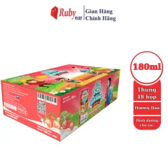 Thùng 48 Hộp Sữa Chua Uống Kun Hương Kem Dâu 180Ml