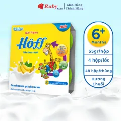 Lốc 4 Hộp Sữa Chua Hoa Quả Hoff Vị Chuối Cho Bé Từ 6 Tháng Tuổi