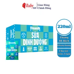 Thùng 48 Bịch Sữa Dinh Dưỡng Vinamilk Không Đường 220Ml