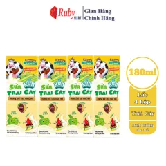 Lốc 4 Hộp Sữa Trái Cây Nhiệt Đới Kun 180Ml