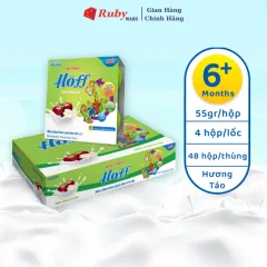 Thùng 48 Hộp Sữa Chua Hoa Quả Hoff Vị Táo Cho Bé Từ 6 Tháng Tuổi