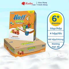 Thùng 48 Hộp Váng Sữa Vị Hạt Dẻ Hoff Cho Bé Từ 6 Tháng Tuổi