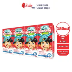 Lốc 4 Hộp Sữa Chua Uống Kun Hương Kem Dâu 180Ml