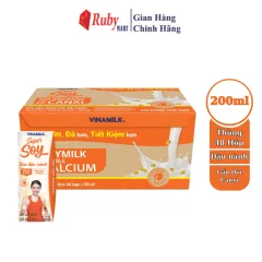 Thùng 48 Hộp Sữa Đậu Nành Gấp Đôi Canxi Vinamilk Super Soy - Hôp 200Ml