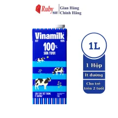 Sữa Tươi Tiệt Trùng Vinamilk 100% Ít Đường - Hộp 1L