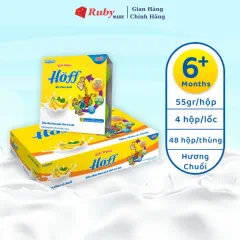 Thùng 48 Hộp Sữa Chua Hoa Quả Hoff Vị Chuối Cho Bé Từ 6 Tháng Tuổi