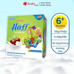 Lốc 4 Hộp Sữa Chua Hoa Quả Hoff Vị Táo Cho Bé Từ 6 Tháng Tuổi